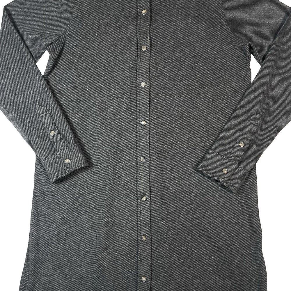 Faherty Shirt Dress Womens M Gray Legend Sweater Long Sleeve Button Front Knit - Picture 4 of 9